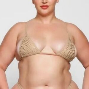 SKIMS Swim Top Bra Triangle Rhinestone Top